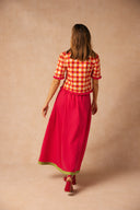 LA JUPE PARMI LES FLEURS - FRAMBOISE