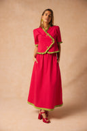 LA JUPE PARMI LES FLEURS - FRAMBOISE