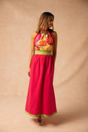 LA JUPE PARMI LES FLEURS - FRAMBOISE